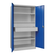 Pavoy Schwerlastschrank, 3 Fachböden a 200 kg, 2 Schubladen, RAL 7035/5010-4
