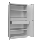 Pavoy Schwerlastschrank, 3 Fachböden a 200 kg, 2 Schubladen, RAL 7035-4