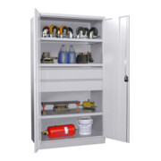 Pavoy Schwerlastschrank, 3 Fachböden a 200 kg, 2 Schubladen, RAL 7035-5