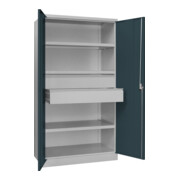 Pavoy Schwerlastschrank, 3 Fachböden a 200 kg, 2 Schubladen, RAL 7035/7016-3