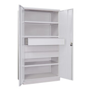 Pavoy Schwerlastschrank, 3 Fachböden a 200 kg, 3 Schubladen a 175 mm, Ral 7035-3