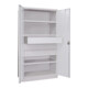 Pavoy Schwerlastschrank, 3 Fachböden a 200 kg, 3 Schubladen a 175 mm, Ral 7035-4