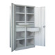 Pavoy Schwerlastschrank, Trennwand, 6 Fachböden a 120 kg, 6 Schubladen, RAL 7035-2