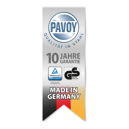 Pavoy Schwerlastschrank, Trennwand, 6 Fachböden a 200 kg, 10 Schubladen, RAL 7035/7016
