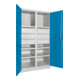 Pavoy Schwerlastschrank, Trennwand, 6 Fachböden a 200 kg, 6 Schubladen, RAL 7035/5012-4