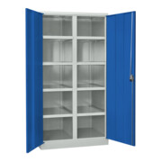 Pavoy Schwerlastschrank, Trennwand, 8 Fachböden a 200 kg Traglast, RAL 7035/5010-2