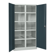 Pavoy Schwerlastschrank, Trennwand, 8 Fachböden a 200 kg Traglast, RAL 7035/7016-3