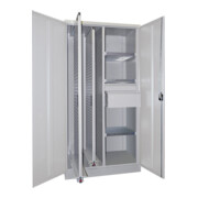 Pavoy Stahl-Vertikalauszugsschrank, Trennwand, 2 Auszüge, 3 FB, 2 Schubladen, RAL 7035