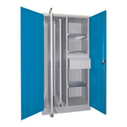 Pavoy Vertikalauszugsschrank, Trennwand, 2 Auszüge, 3 FB, 2 Schubladen, RAL 7035/5012