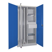 Pavoy Vertikalauszugsschrank, Trennwand, 2 Auszüge, 3 FB, 2 Schubladen, RAL7035/5010