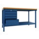 Pavoy Werkbank, 1500x700x900 mm, 1 Schubladenblock, 1 Boden, RAL 5010