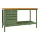Pavoy Werkbank, 1500x700x900 mm, 1 Schubladenblock, 1 Boden, RAL 6011