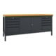 Pavoy Werkbank, 2000x700x900 mm, 2 Schubladenblöcke, 1 Schrank, RAL 7016