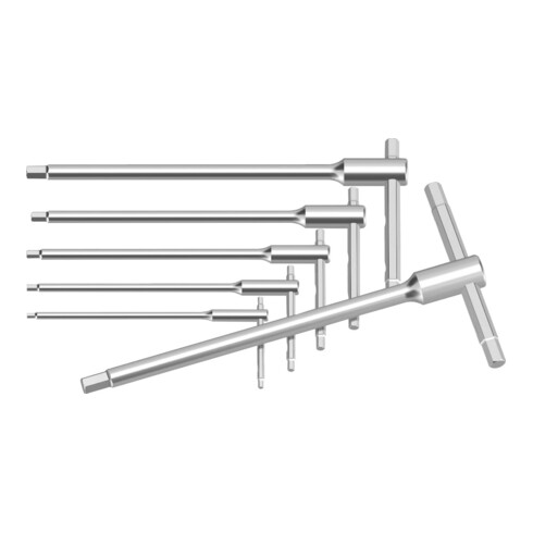 PB Swiss Tools 3-Voudige T-sleutels voor binnenzeskantbouten, set, Aantal sleutels: 5