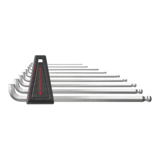 PB Swiss Tools 6-kant-Winkelschraubendreher-Satz 90° - 100° lang, mit Kugelkopf und kurzem Schenkel verchromt