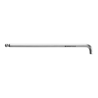PB SWISS TOOLS Chiavi maschio piegate esagonali 90° -  100° lunghe, testa sferoidale, fianco corto, esecuzione cromata