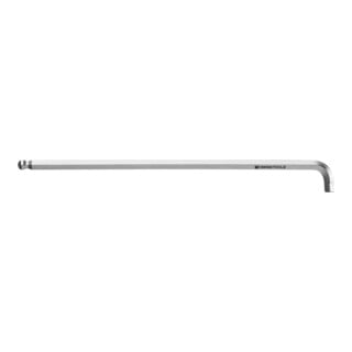 PB Swiss Tools Clé mâle coudée 6 pans 90°– 100° longue, avec tête sphérique et tige courte chromé, Hexagonal: 6 mm
