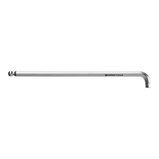 PB Swiss Tools Clé mâle coudée 6 pans 90°– 100° longue, avec tête sphérique et tige courte chromé, Hexagonal: 8 mm