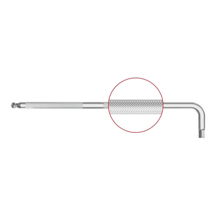 PB Swiss Tools Clé mâle coudée 6 pans, longue chromée, Hexagonal: 1,5 mm