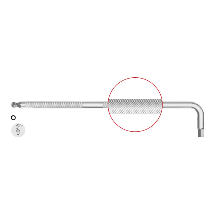 PB Swiss Tools Clé mâle coudée 6 pans, longue chromée, Hexagonal: 1,5 mm