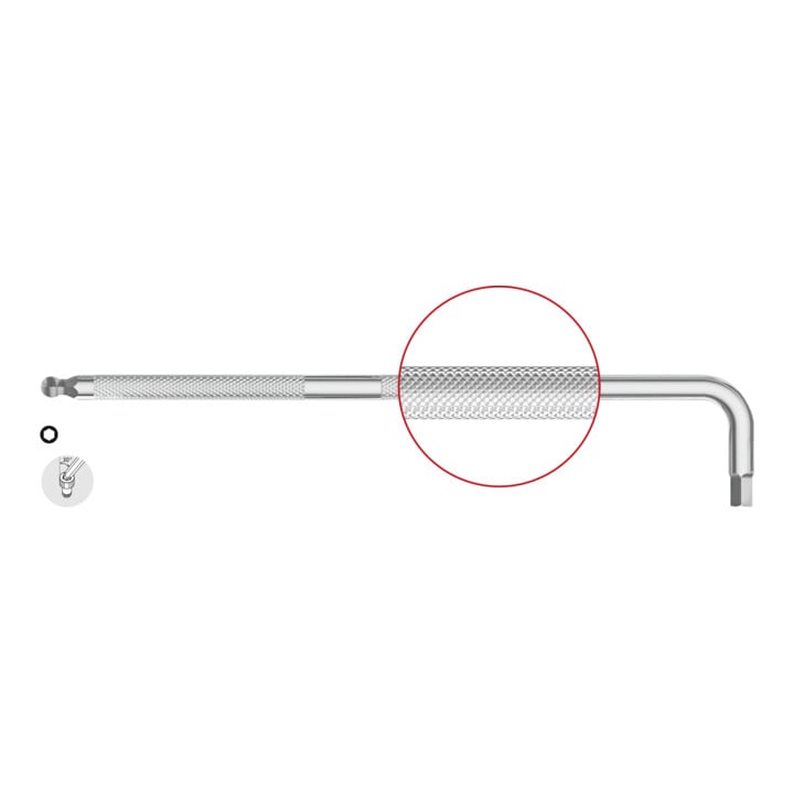 PB Swiss Tools Clé mâle coudée 6 pans, longue chromée, Hexagonal: 2,5 mm