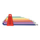 PB Swiss Tools haakse schroevendraaierset zeskant, lang en korte arm, met kogelkop, poedercoating, Aantal sleutels: 9-1
