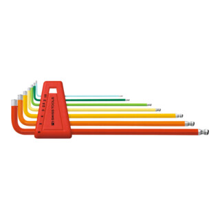 PB Swiss Tools haakse schroevendraaierset zeskant, lang, poedercoating, Aantal sleutels: 7