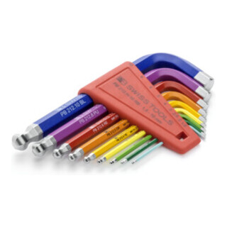 PB Swiss Tools haakse schroevendraaierset zeskant, met kogelkop, poedercoating, Aantal sleutels: 9