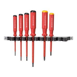PB Swiss Tools Jeu de 6 tournevis d'électricien pour visà fente et Phillips, 100% isolés, Nombre de tournevis: 4/2