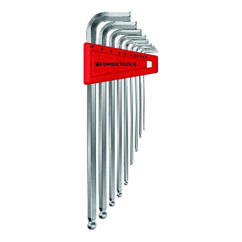 PB Swiss Tools Jeu de clés Allen coudées 9 pièces 1,5-10 mm long tête sphérique en plastique