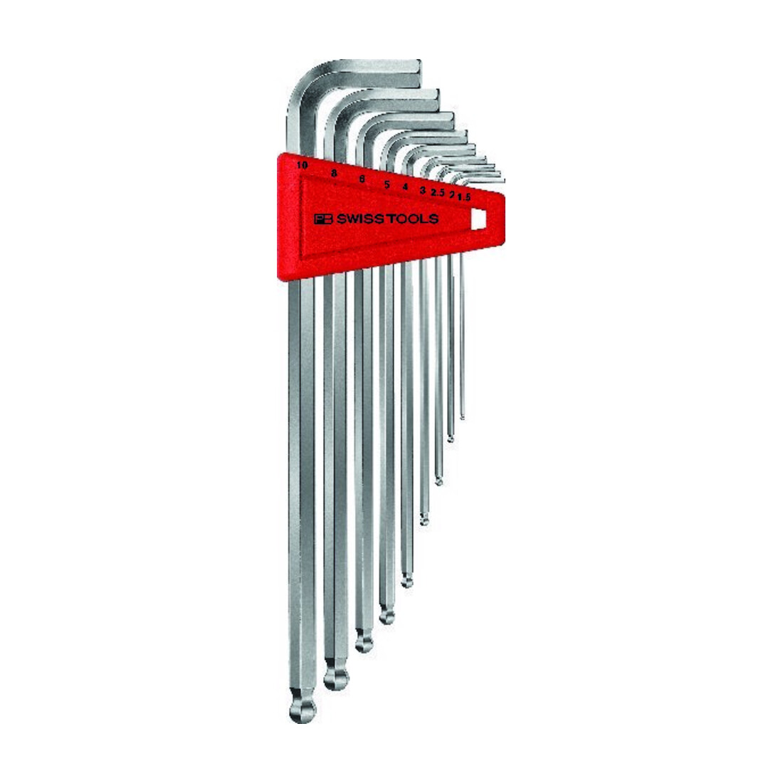 PB Swiss Tools Jeu de clés Allen coudées 9 pièces 1,5-10 mm long tête sphérique en plastique