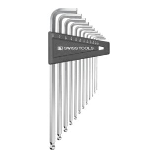 PB Swiss Tools Jeu de clés coudées 12 pcs avec support plastique 1/20-5/16" tête sphérique