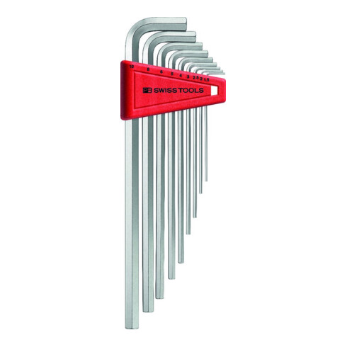 PB Swiss Tools Jeu de clés coudées 9 pièces 1,5-10 mm long, porte-outils plastique Swiss