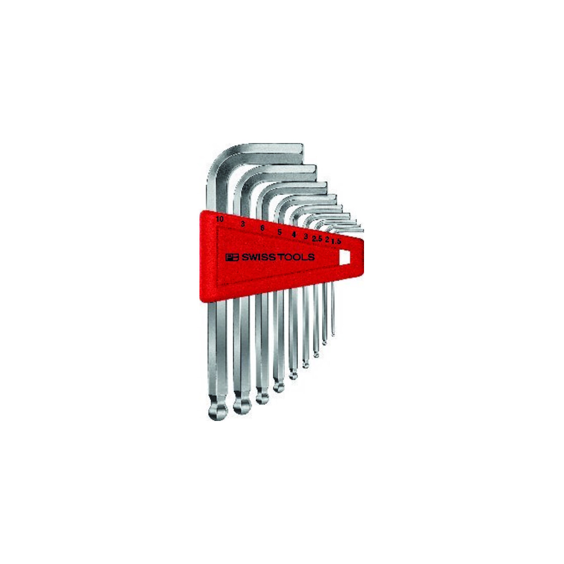 PB Swiss Tools Jeu de clés hexagonales à tête sphérique 9 pcs 1,5-10 mm support plastique