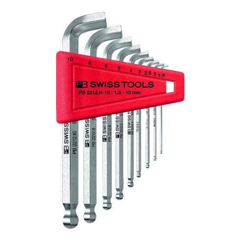PB Swiss Tools Jeu de clés hexagonales angulaires 9 pcs 1,5-10 mm 100 degrés dans support plastique