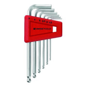 PB Swiss Tools Jeu de clés hexagonales coudées 6 pcs 1,5-5mm tête sphérique, porte-outil plastique