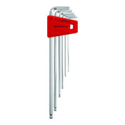 PB Swiss Tools Jeu de clés hexagonales coudées 6 pièces 1,5-5mm long Tête sphérique en porte-outils plastique