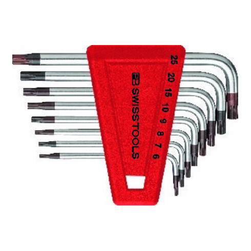 PB Swiss Tools Jeu de clés hexagonales en L, 8 pièces, T6-T25, porte-outils plastique
