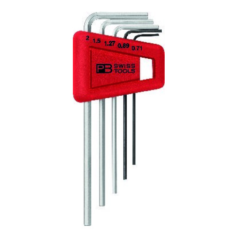 PB Swiss Tools Jeu de clés hexagonales en porte-outils plastique 5 pcs 0,71-2mm