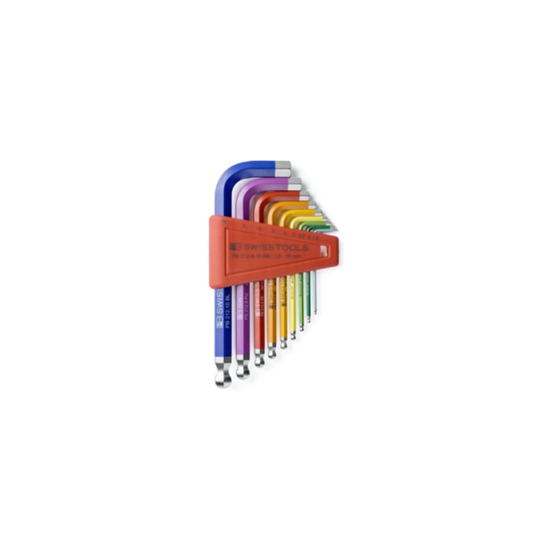 PB Swiss Tools Jeu de clés mâles coudées 6 pans, avec tête sphérique revêtement par poudre, Nombre de tournevis: 9