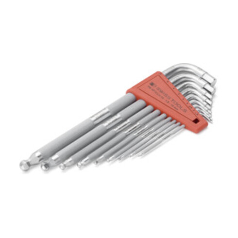 PB Swiss Tools Jeu de clés mâles coudées 6 pans, longues chromée, Nombre de tournevis: 9