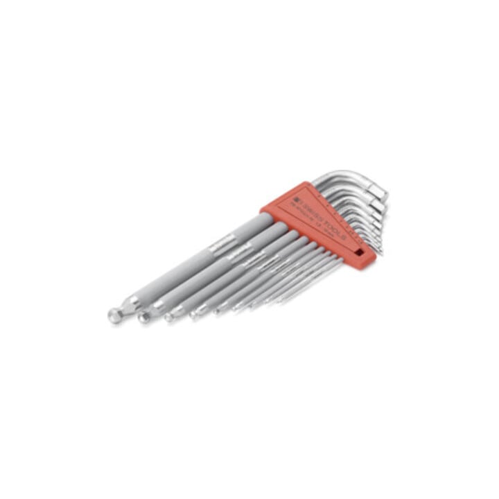 PB Swiss Tools Jeu de clés mâles coudées 6 pans, longues chromée, Nombre de tournevis: 9