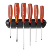 PB Swiss Tools Jeu de tournevis 6 pcs fente PH sur support mural Multicraft