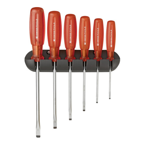 PB Swiss Tools Jeu de tournevis 6 pièces fente dans support mural Multicraft