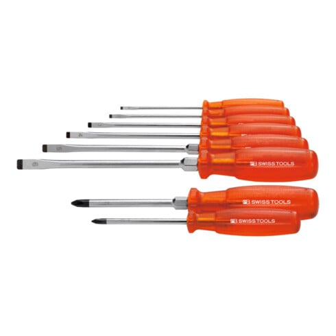 PB Swiss Tools Jeu de tournevis d’atelier visà fente et Phillips, Nombre de tournevis: 6/2