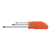 PB Swiss Tools Jeu de tournevis pour Phillips avec manche en plastique, Nombre de tournevis: 3