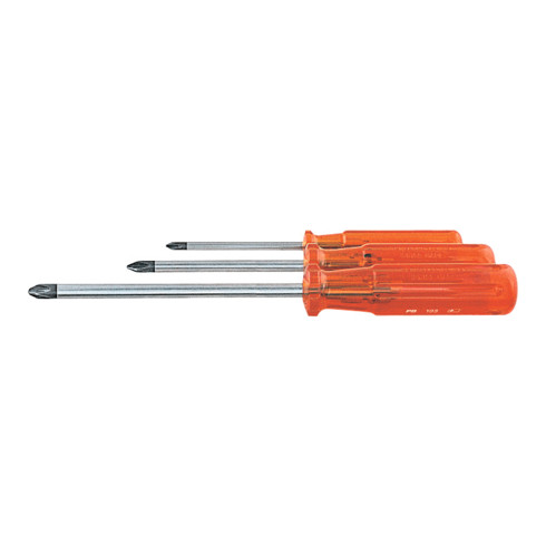 PB Swiss Tools Jeu de tournevis pour Phillips avec manche en plastique, Nombre de tournevis: 4