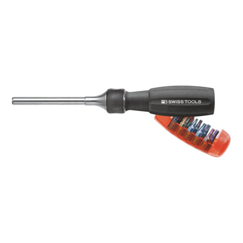 PB Swiss Tools Poignée à cliquet“Insider Pro Ratchet” avec embouts 1/4 pouce avec aimant, Longueur lame: 100 mm