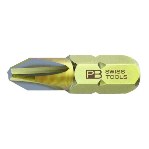 PB Swiss Tools Precision Bit pour Phillips, 1/4 pouce, Taille empreinte cruciforme / Longueur totale: 1/25 mm