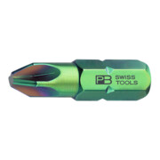 PB Swiss Tools Precision Bit, Pozidriv, 1/4 Zoll, Kreuzschlitzgröße 2, 25 mm Länge